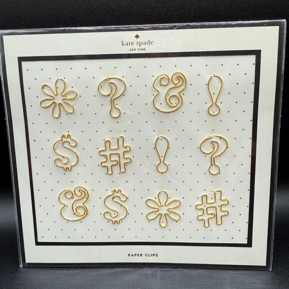 Kate Spade Expletive Paper Clips in Gold NWT - Picture 1 of 12